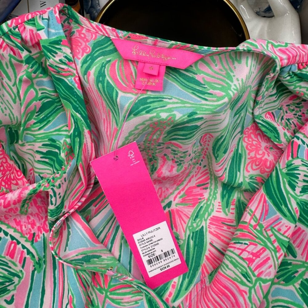 🆕 LILLY PULITZER 🧿 NWT Taviana Stretch Dress, Coming in Hot Blue Horizon, Sz 6 - Picture 13 of 16